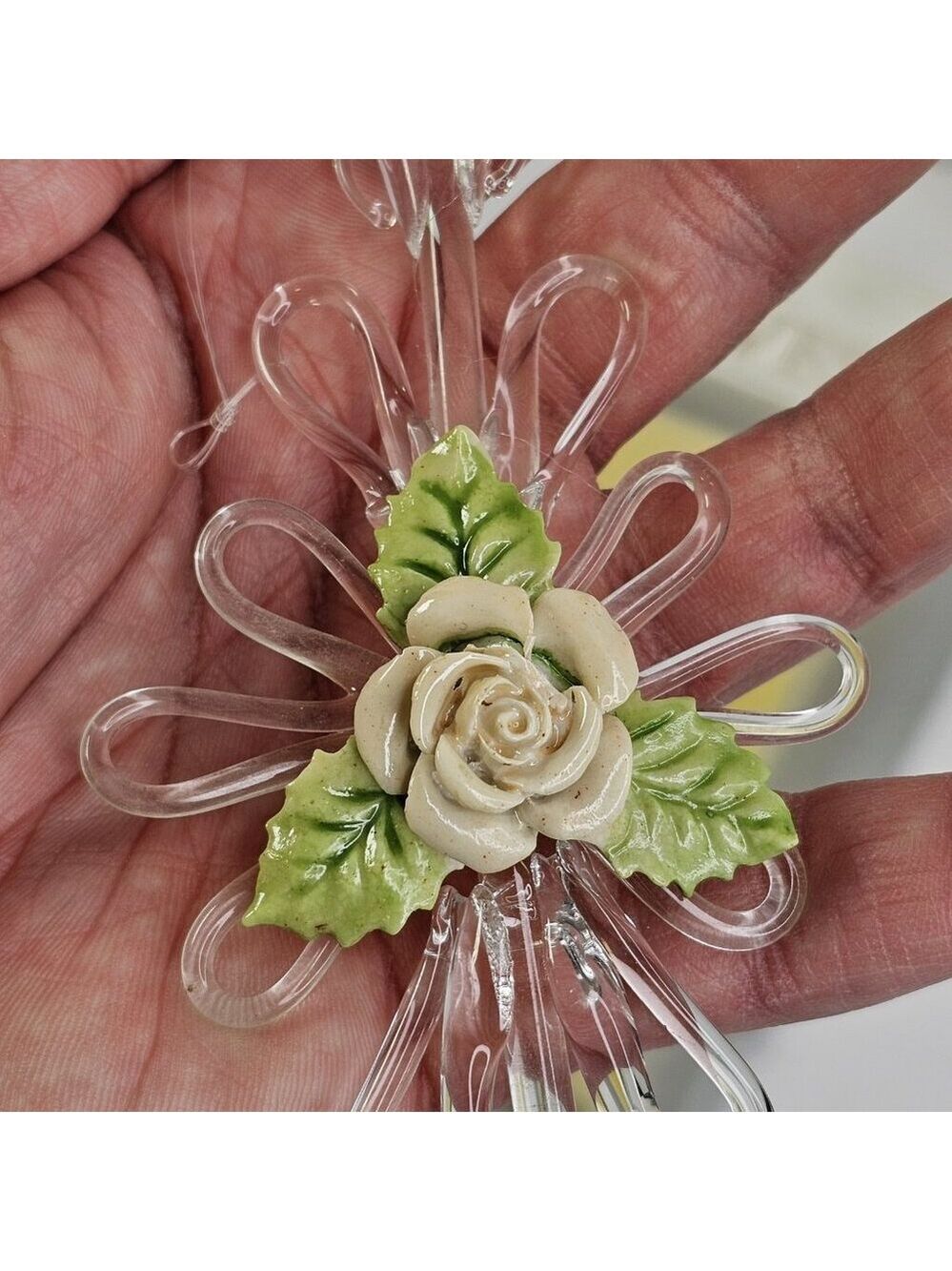 Vintage Glass Christmas Ornaments Silvestri Flower Icicles 3pcs - Picture 9 of 14
